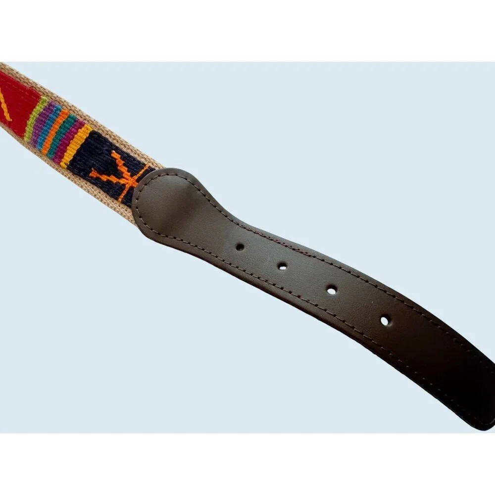 A TAIL WE CAN WAG Handmade Guatemalan Woven Leather Belt